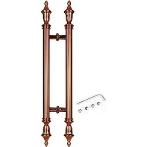 Interne externe schuurdeurgrepen en -grepen, grote stevige houten schuifdeurgreep, tweezijdig, ronde vintage knophardware(Rose Gold,80cm(31.5inch))