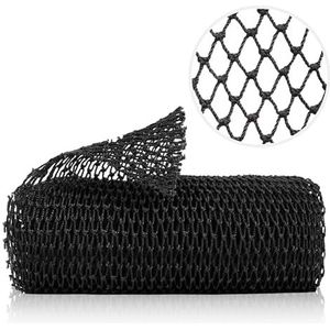 ZOCY Afrikaanse netspons, authentieke exfoliërende bodyscrubber voor bad en douche, meerdere texturen met zacht diep exfoliërend en rijk schuim voor alle huiden (zwart)