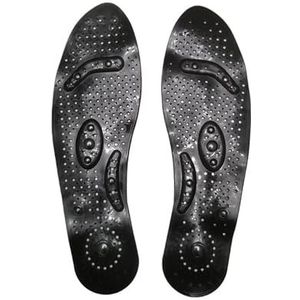 Magnetische therapie massage inlegzolen voor schoenen voet acupressuur verbeterde magnetische binnenzool punttherapie voeten lichaam detox pad vrouwen mannen (zwart, S)