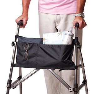 Stander Walker 2-Pocket Organizer Pouch, Opbergtas Compatibel met EZ Fold-N-Go Walker en Rollator, Able Life Space Saver Walker, Zwart