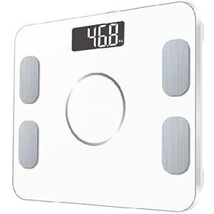 Slimme Lichaamsvetweegschaal Digitale Weegschaal Badkamerweegschaal Vloer Bluetooth-weegschaal Weegschaal Electronique Gemakkelijk Te Gebruiken(White)