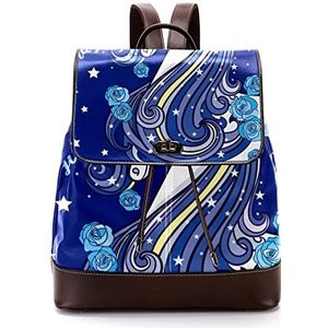 Gepersonaliseerde casual dagrugzak tas voor tiener eenhoorn blauwe schooltassen boekentassen, Meerkleurig, 27x12.3x32cm, Rugzak Rugzakken