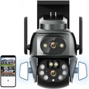 Bewakingscamera, 4K 8MP Camera Dual Lens Dual Screen 2K 4MP Videobewakingscamera Auto Tracking Outdoor Tweeweg Audio IP66 PTZ-camera(4K Camera NO Card)