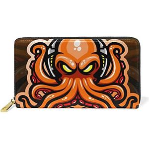 Octopus dier vis rode portemonnee echt lederen portemonnee creditcardhouder voor vrouwen telefoon meisje