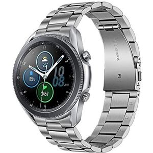 Geen hiaten massief roestvrijstalen horlogeband geschikt for Samsung Galaxy Watch3 45mm Hand Detach Strap Quick Release Band Horloge 3 Polsband (Size : Silver)