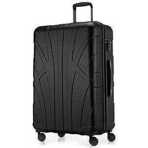 Suitline grote harde koffer trolley, reiskoffer check-in bagage, TSA, 76 cm, ca. 86 liter, 100% ABS mat zwart