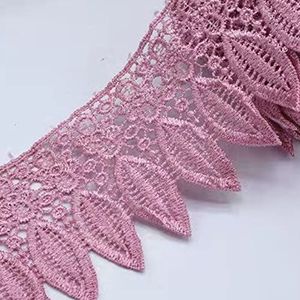 Iace-afwerking Gehaakt kantlint 95 mm 1 meter borduurkant met franjebladversiering lint for gordijn- en kledingaccessoires(Dark Pink)