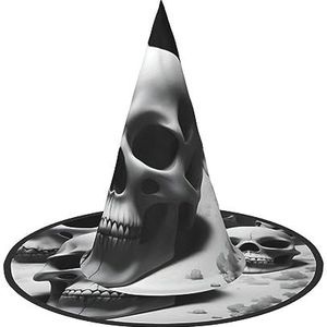 Zwart-witte schedels Halloween feesthoed, grappige Halloween-hoed, brengt plezier op het feest, maak je de focus van het feest