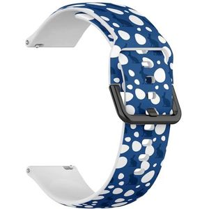 RYANUKA Compatibel met Fossil Gen 5 Carlyle/Julianna/Garrett HR, Q Explorist Gen 4/3, Sport 43 mm, Gen 5E 44 mm, (Pasen Classic Blue Happy) 22 mm zachte siliconen sportband armband band