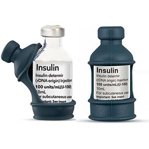 3 stuks insulineflacon fles beschermhoes voor diabetici, siliconen insulinefles beschermhoes om insuline flacon te beschermen tegen breken (grijs)