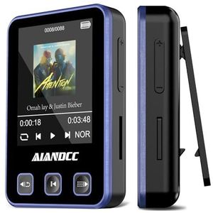 MP3-speler van 32 GB, met bluetooth-muziekweergave, scherm van 2,7 cm (0,77 inch), armband, bekabelde hoofdtelefoon inbegrepen, voor hardlopen, fitnessstudio, groen