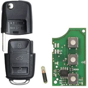 Afstandsbedieningssleutel 434 MHz ID48 chip voor VW Golf 4 5 6 Jetta Passat T1guan Polo Ibiza Leon Toledo Vario 1J0959753AG (3 toetsen 433 Mhz)