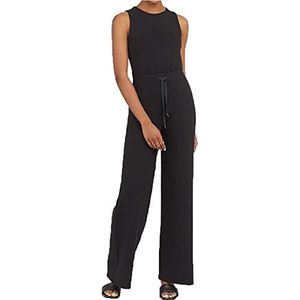Air Essentials-jumpsuit for dames, 2023 nieuwe jumpsuits for dames, casual mouwloze jumpsuit met zakken, romper met riem en wijde pijpen (Color : Black, Size : XL)
