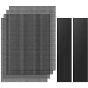 MoKo 400 x 300 mm DIY PC-behuizing Stoffilter, 4 Stuks PVC Stofdicht Magnetisch Filterdeksel Met Frame Strip voor Computer Ventilator en Koeler