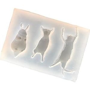 Fondant mallen 2 stuks driedimensionale kleine dieren siliconen mal, kitten fondant decoratie, klei dropping lijm zachte aardewerk mal