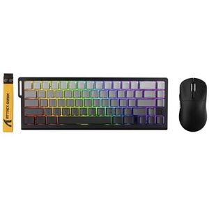 ATTACK SHARK X68 HE Bedrade Magnetische Toetsenbord met X3 Draadloze Gaming Muis Combinatie, 8000Hz Snelle Trigger Toetsenbord, 0.01mm RT Nauwkeurigheid, 49g Muis, PAW3395, 26000 DPI - Zwart Gradiënt