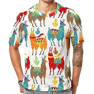 Alpaca en lama's heren Crew T-shirts korte mouw T-shirt casual atletische zomer tops