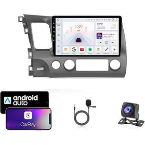 Android 13 Dubbel Din Auto Stereo Touchscreen Auto Stereo Voor Honda Civic 2006-2011 Met Bluetooth GPS Navigatie WiFi FM Radio USB/SWC/Plug en Play Ondersteuning Carplay&Android Auto(8 Core 4G+Wifi 2G