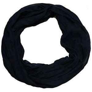 ACC Zijden lussjaal voor dames, licht, effen, donkerblauw, ca. 150 cm x 40cm