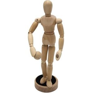 Paintersisters® gelede pop 20cm hoog magnetisch met bal, etalagepop, tekenpop, gemaakt van fijn samalhout - FSC, houten tekenpop, houten figuur, houten pop