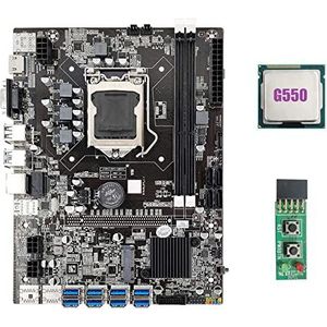 AMIUHOUN B75 USB ETH Mijnbouw Moederbord 8XUSB3.0+G550 CPU+Switch Board LGA1155 DDR3 MSATA USB3.0 B75 USB BTC Moederbord