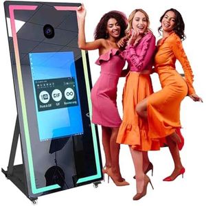 45''/65'' Magische Spiegel Photo Booth Machine (22''/32'' Touchscreen) + Flightcase, Draagbare Selfie Spiegel Photo Booth + Pc (I5-8gb+256gb), Voor Feestjes Evenementen,Black-65”