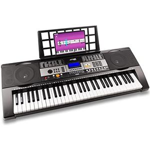 MAX KB3 Piano Keyboard met 61 Aanslaggevoelige Toetsen, Ingebouwde Speakers, Opnamefunctie en Les App