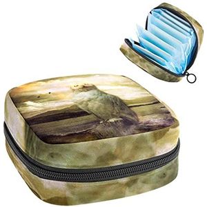 Raptor Nature rivier, Periode Pouch Draagbaar, Tampon Opbergtas,Tampon Houder voor Portemonnee Vrouwelijke Product Organizer, Meerkleurig, 4.7x6.6x6.6 in/12x17x17 cm