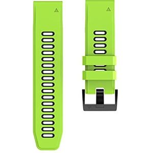 2 6 mm 22mm 20mm QuickFit-band compatibel met Garmin Epix Fenix ​​7 7x 7s Solar 6 6x 6s Pro 5x 5s Plus/instinct 2 / Forerunner 945 Siliconen Band (Color : Green black, Size : For Garmin Enduro)