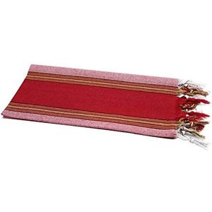 my Hamam, Hamamdoek handdoek rood met franjes, veelkleurig klassiek lange strepen patroon ca. 80x170 cm