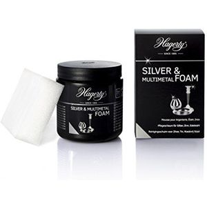 Hagerty Silver Foam schuimreiniger voor zilver 185g I Efficiënt zilver-onderhoudsschuim voor zilver, verzilverd metaal, tin, roestvrij staal, chroom I Zilver-poetsmiddel vernieuwde glans I incl. Spons
