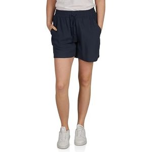 DENIMFY DFLia Korte broek voor dames, zomer, lichte broek met elastiek, regular fit, wijde bermuda, 100% viscose, beige, groen, zwart, blauw, S, M, L, XL, XXL, Donkerblauw, S