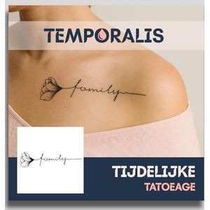 Schrijf tattoo – Temporalis® | Tijdelijke tatoeages voor vrouwen & mannen – Nep tattoo vegan & waterbestendig – EU-cosmetica – Blijft 1-2 weken [ Tatoeage family ]