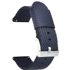 Nylon band geschikt for Garmin Forerunner 255 255S Muziek 55 645 245/Vivoactive 4 4S/Venu 2 Plus/2S Horlogeband Vervanging Horlogeband (Color : Silver-Blue black, Size : For Forerunner 55)