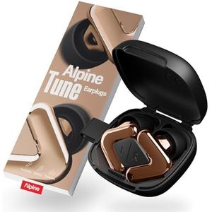 Alpine Tune Festivaloordoppen, Muziekoordoppen met Geluidsdemping, Hifi Geluidskwaliteit, 19dB Gehoorbescherming met Helder Geluid, 4 Maten Oordopjes, Festivals, Feesten, Raves & Clubs, Rosé Goud