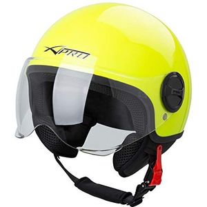 Motorhelm Motorfiets Roller Jet Helm Demi Avio Vizier Gehomologeerd SonicMoto Fluo XS