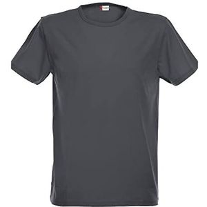 CliQue Heren Stretch T-shirt, Antraciet Melange, XL