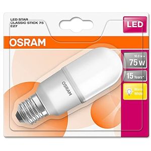 Osram LED Star Classic Stick Lamp, met E27-fitting, niet dimbaar, vervangt 75 watt, warmwit - 2700 kelvin, 1 stuks