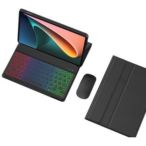 Toetsenbordhoes Voor Lenovo Tab M10 (3e generatie) 10.1"" 2022 (TB-328F), 7 Kleuren Verlicht Toetsenbord Met Muis, Zachte TPU-Achterkant,zwart