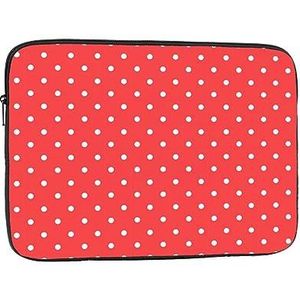 Rood en Wit Polka Dots Gedrukt Laptop Sleeve Bag Notebook Sleeve Laptop Case Computer Beschermhoes 12 inch