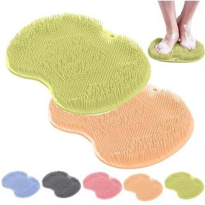Shower Foot and Back Scrubber Massage Pad, Shower Foot Scrubber Mat with Non-Slip Suction Cups, Wall Mounted Massage Pad(F)