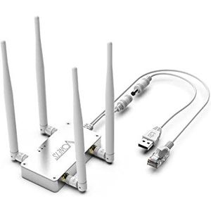 Vonets VBG1200 AC1200 2,4GHz en 5GHz Industriële WiFi-Brug, Repeater en Router met 4 Externe Antennes, Beste Partner voor Beveiligingssysteem, Elektronische Weegschaal, Medisch Apparaat