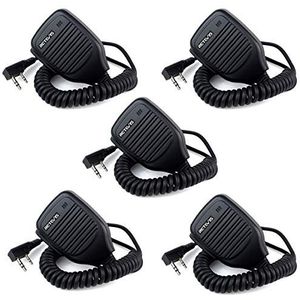 Retevis Tweeweg Radio Luidspreker Handmicrofoon 2 Pin Luidspreker Microfoon Schouder Speaker Compatibel met Baofeng UV-5R eSynic Proster Nestling RT24 RT27 Baofeng BF-88E BF-888S Tyhbelle Kenwood (5 st.)