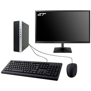 HP PC EliteDesk 800 G4 SFF Display 27 inch Intel I3-8100 RAM 64 GB SDD 240 GB W11 WiFi (gereviseerd)