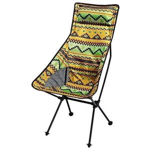 Klapstoel Campingstoel Reizen Ultralichte Klapstoel High Load Outdoor Camping Chair Portable Beach Hiking Picknick Seat Fishing Chair Strandstoel Outdoorstoel (Color : Yellow, Size : Extra Large)