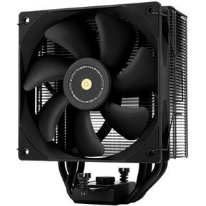 Thermalright Assassin Spirit 120 EVO DARK CPU-koeler, 4 heatpipes, 12 cm, PWM, stille CPU-luchtkoeler, 1850 tpm snelheid, zwarte topkoeler, ondersteuning AMD AM4, AM5 en Intel 1700/1150/1200