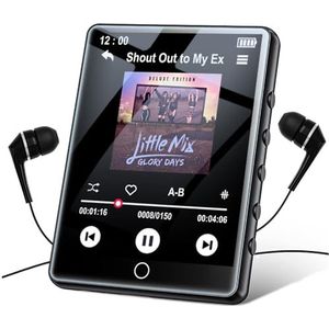 64 GB MP3 - speler Bluetooth 5.3, 2,8 - inch Touchscreen Muziekspeler met Bluetooth Luidspreker, Verliesvrije Geluidskwaliteit, FM - Radio, Opname, E - book, Ondersteunt 128 GB