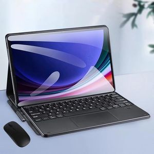 Toetsenbordhoes voor Samsung Galaxy Tab S10 Plus 12.4 inch 2024 (SM-X820), Ingebouwde Potloodhouder, Magnetisch Afneembaar Draadloos Toetsenbord met Bluetooth Muis