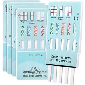 Easy@Home - 5 Drugstest Kits - Voor Directe Tests van Marihuana THC COC Opiaten AMP BZO