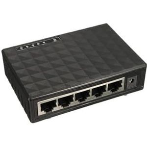 SAEVVCJWW 5/8-poorts Ethernet-switch, 1000 Mbps, Gigabit, hoge prestaties, RJ45 hub, internetsplitter, ethernet-netwerkschakelaar, intelligente schakelaar (grootte: zwart, 5 poorten)